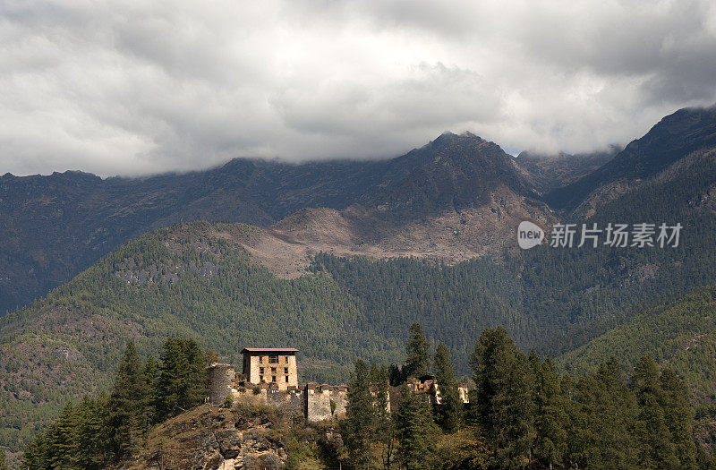 不丹Drukgyal Dzong的风景